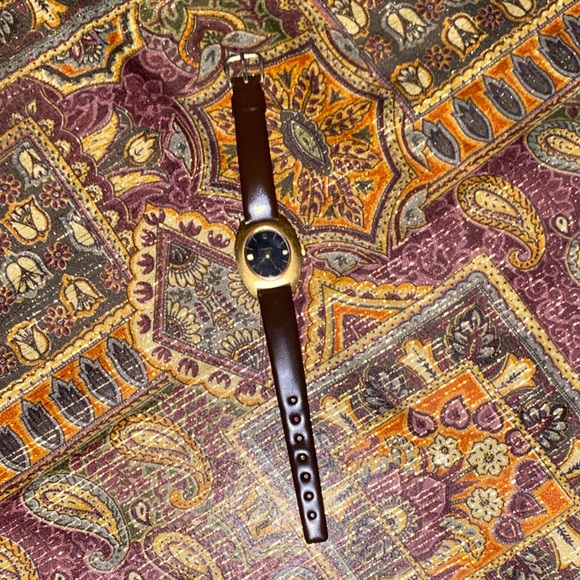 Timex Accessories - Timex Brown Leather Strap Watch with Gold-Tone Case and Black Dial